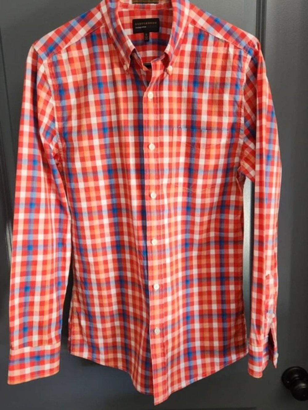 Saddlebred 1888 tailored fit poplin long sleeve button-up